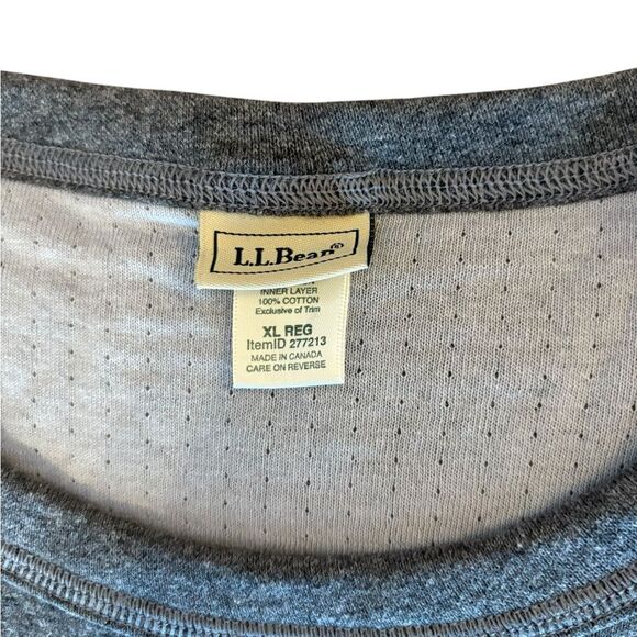 LL Bean Double Layer Long Sleeve Shirt Wool Blend Crew Neck Gray Mens XL - Picture 5 of 8